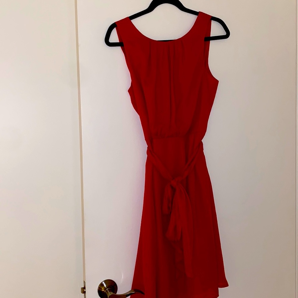 Red midi dress